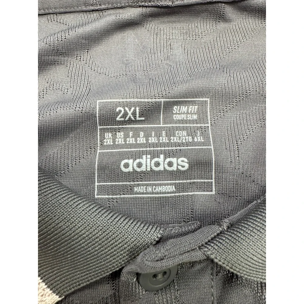 Adidas Real Madrid Polo Jersey Mens 2XL Grey Excellent Bellingham 5 Slim Fit